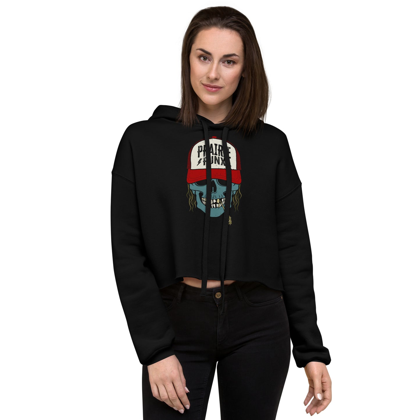 Punx Head Crop Hoodie